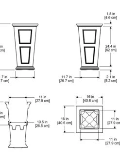 Fairfield Self-Watering Tall Patio Planters, 28” -GardenPro Shop 39342 15V tif