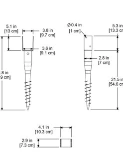 No-Dig Ground Screw For Mailpost -GardenPro Shop 8587086 02V tif
