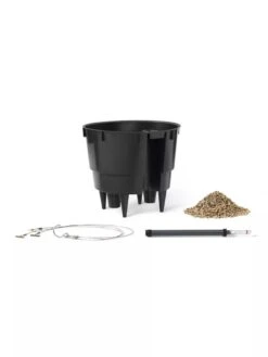 Lechuza® Nido Cottage Wicker Hanging Planter -GardenPro Shop 8591154WT 001V tif