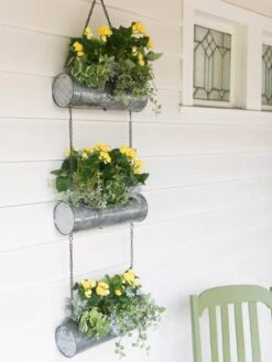 Galvanized Hanging Triple Planter -GardenPro Shop 8595213 1108 tif