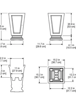 Kensington Self-Watering Tall Patio Planter, 25" -GardenPro Shop 8598549 07V tif