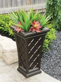 Carolina Self-Watering Tall Planter, 28" -GardenPro Shop 8598645 03V tif