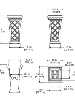 Carolina Self-Watering Tall Planter, 28" -GardenPro Shop 8598645 11V tif