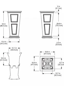 Fairfield Self-Watering Tall Patio Planters, 34” 27 Fairfield Self-Watering Tall Patio Planters, 34” -GardenPro Shop 8600109 11V tif