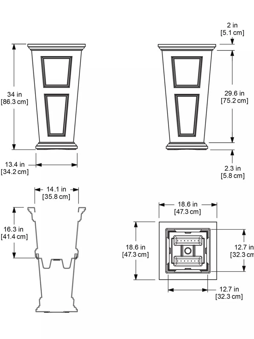 Fairfield Self-Watering Tall Patio Planters, 34” 14 Fairfield Self-Watering Tall Patio Planters, 34” - Image 14