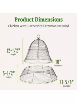 Chicken Wire Cloche With Extension 14 Chicken Wire Cloche With Extension -GardenPro Shop 8600116 1