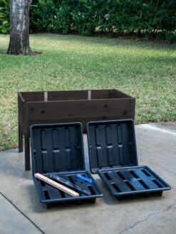 Self-Watering Eco-Stained Elevated Planter Box, 2' X 4' -GardenPro Shop 8608964 6001 tif