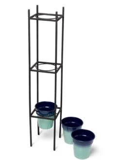 Steel Vertical Plant Stand With Metal Pots -GardenPro Shop 8609183 4967 tif