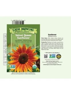 Velvet Queen Sunflower Organic Seeds -GardenPro Shop 8610362 01v