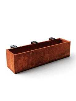 Veradek Metallic Series Corten Steel Railing Planters -GardenPro Shop 8611611 05v