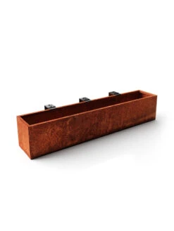 Veradek Metallic Series Corten Steel Railing Planters -GardenPro Shop 8611614 04v