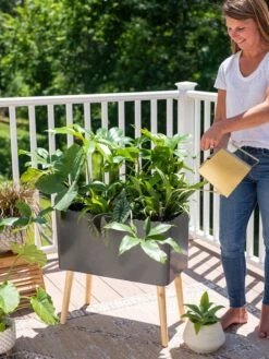 Ava Self-Watering Rectangular Planter -GardenPro Shop 8612691 0011