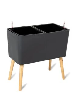 Ava Self-Watering Rectangular Planter -GardenPro Shop 8612691 217 ava self watering rectangular planter gray