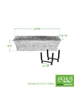 Achla Designs Handrail Flowerbox Bracket Kit For Rail -GardenPro Shop 8612884 02v