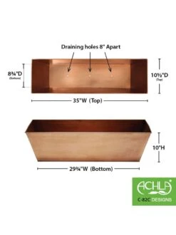 Achla Designs Plain Copper Plated Flower Box, Large 7 Achla Designs Plain Copper Plated Flower Box, Large -GardenPro Shop 8612915 03v