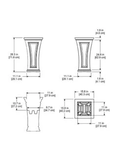 Cambridge Tall Planter, 28" Height -GardenPro Shop 8613524 04V 3 4