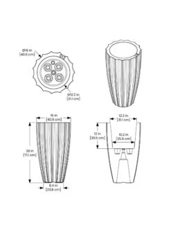 Sedona Tall Planter, 28" Height -GardenPro Shop 8613525 10V 3 4