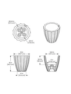 Sedona Round Planter, 18" Diameter 8 Sedona Round Planter, 18" Diameter -GardenPro Shop 8613526 07V 3 4