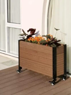Mobile Deep Trough Planter -GardenPro Shop 8614263 04V