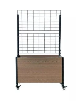 Mobile Deep Trough Planter With Trellis -GardenPro Shop 8614265 02V