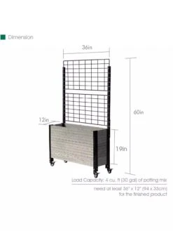 Mobile Deep Trough Planter With Trellis -GardenPro Shop 8614265 04V 3 4