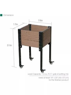 Mobile Elevated Corner Planter -GardenPro Shop 8614267 03V 3 4