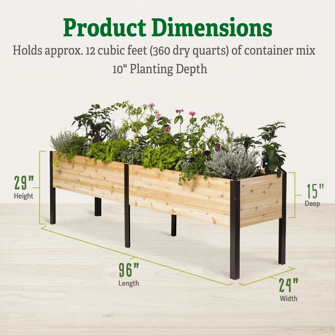Self-Watering Eco-Stained Elevated Planter Box, 2' X 8' 2 Self-Watering Eco-Stained Elevated Planter Box, 2' X 8' - Image 2